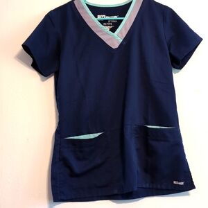Grey's anatomy navy blue scrub top size small